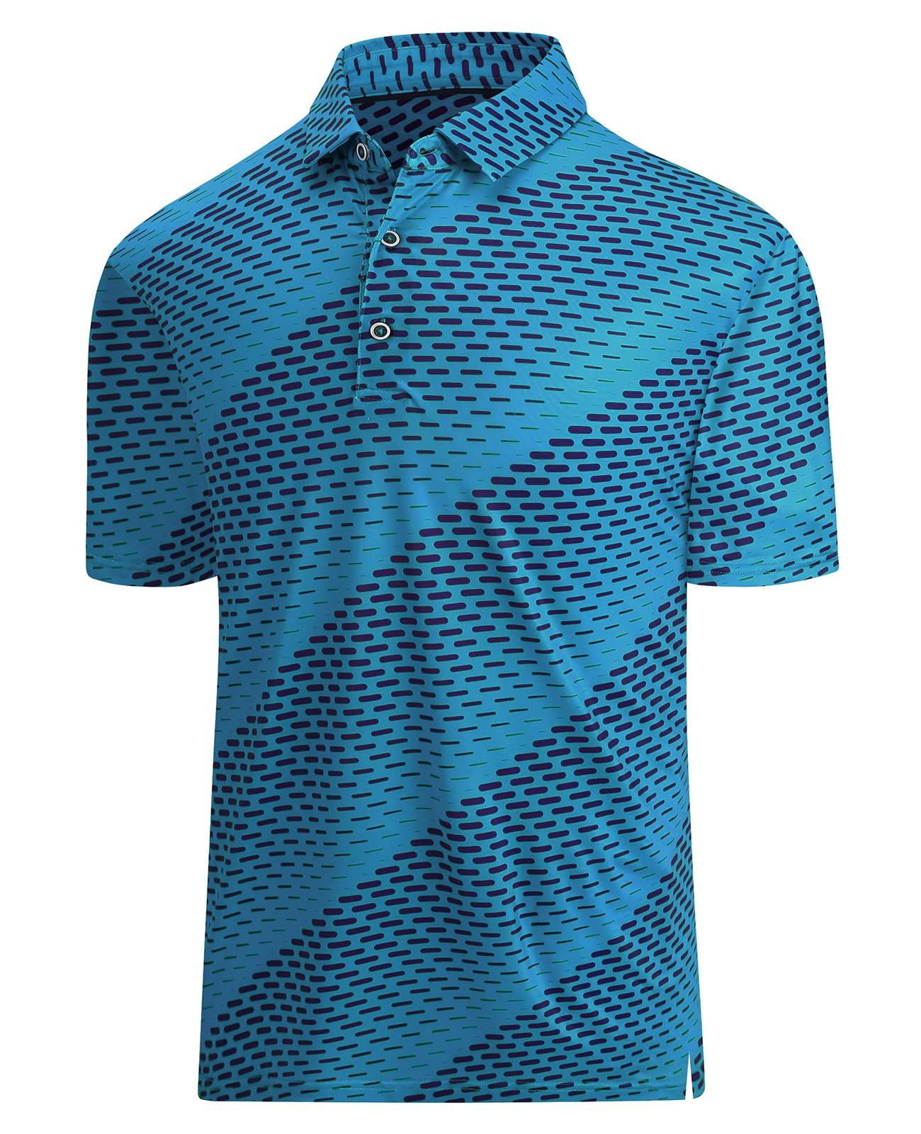 HOTHodaweisolp Golf Shirts for Men Dry Fit Print Moisture Wicking Performance Short Sleeve Polo Shirt