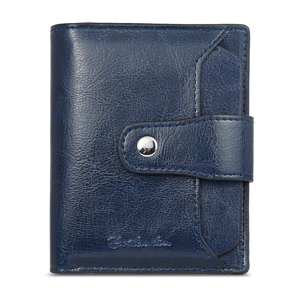 HOTBOSTANTEN Women Leather Wallet RFID Blocking Bifold Zipper Pocket Wallet Card Case Purse with ID Window
