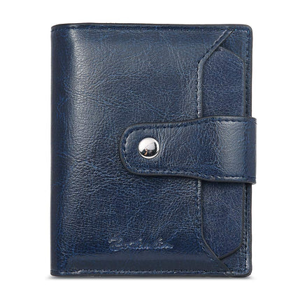 HOTBOSTANTEN Women Leather Wallet RFID Blocking Bifold Zipper Pocket Wallet Card Case Purse with ID Window