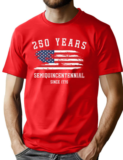 HOT250th Anniversary USA Shirts for Men American Flag T-Shirt 4th of July Shirt 250 Years Birthday Patriotic Tops