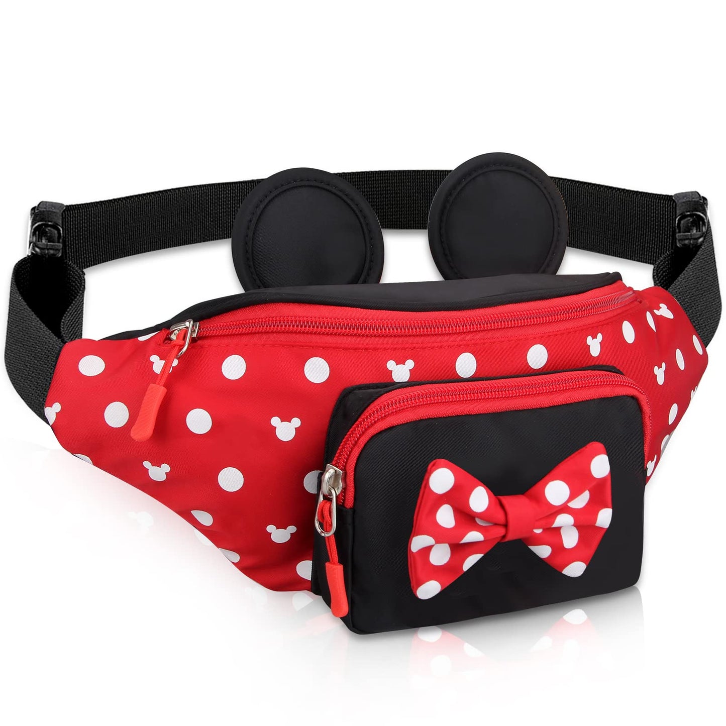 HOTCute Fanny Pack for Travel Best Fanny Pack Women Waist Pack Teen Girls Mini Mouse Belt Bag Cartoon Fanny Packs Hiking Bum Bags Outdoor Waist Bag with Mouse Ears Red