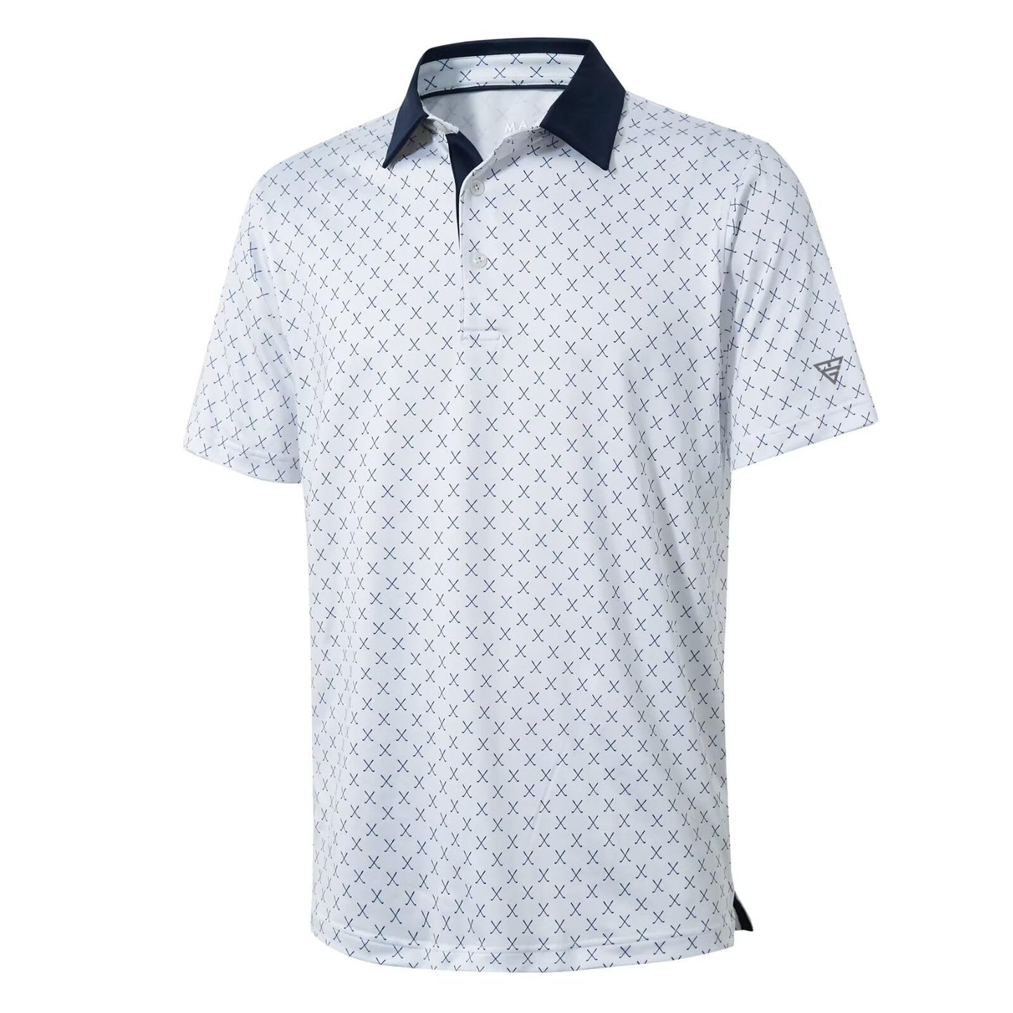 HOTGolf Shirts for Men Dry Fit Short Sleeve Print Performance Moisture Wicking Polo Shirt