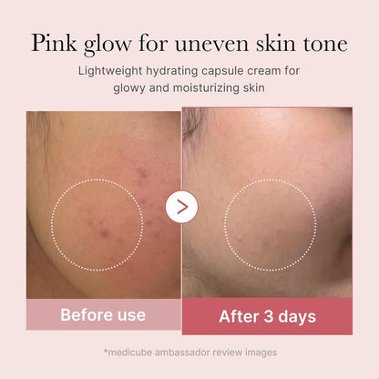 HOTmedicube Capsule Cream with Salmon DNA PDRN Pink Collagen | Lightweight Moisturizing Cream with PDRN, Niacinamide for Uneven Skin Tone and Texture, Glow hydration | Korean Skincare, 1.94 oz
