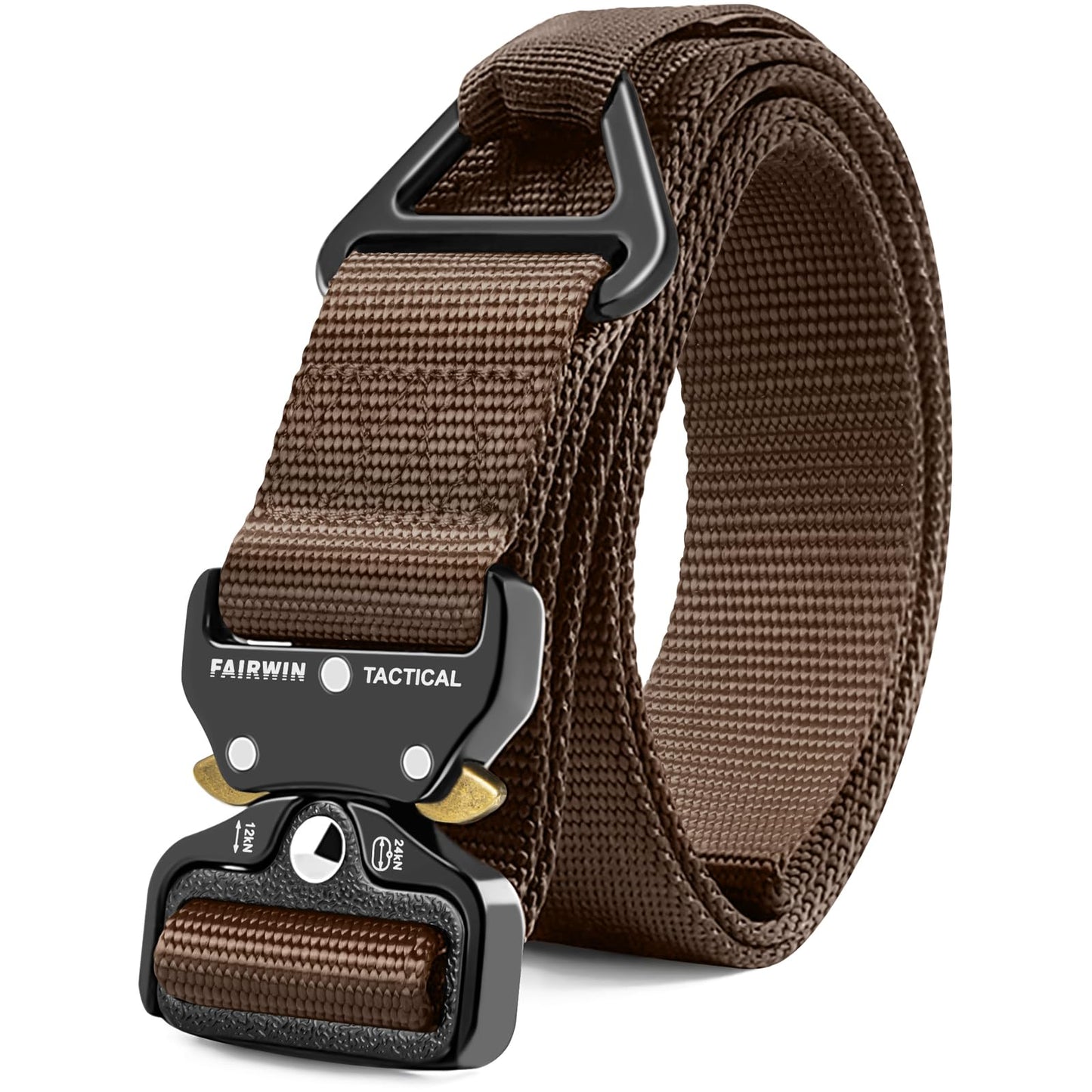 HOTFAIRWIN Men's Tactical Belt, Rigger Belt, Utility Nylon Web Waist Work Belt for Men with V-ring Quick-Release Buckle
