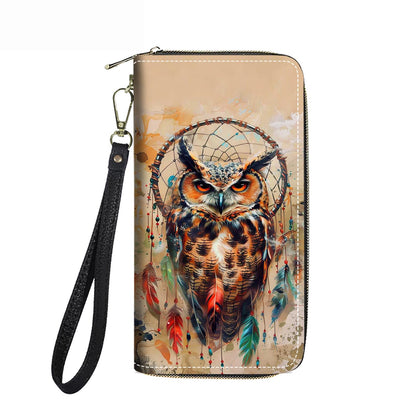 HOTWomen's Large Capacity Wallet PU Leather Double Zipper Clutch Purse Multifunctional Wallet with Removable Wristlet Strap for Smart Phone/Coin/Card/Cash, Flower Butterfly