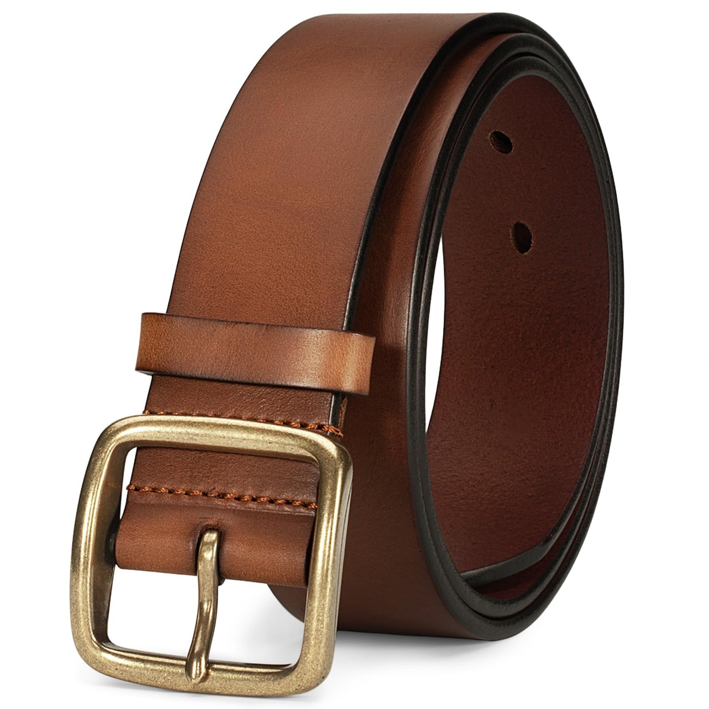 HOTThicken Full Grain Leather Mens Belt Heavy Duty Mens Work Belt Mens Belt High Hardness Buckle Packed In Gift Box
