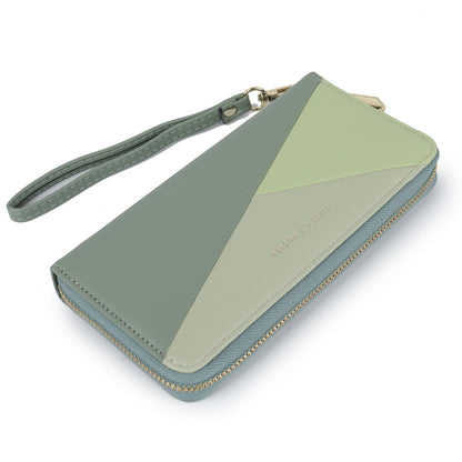 HOTLuxury Women Wallet With Cell Phone Pouch,Card Slots,Zip Pocket | Green Elegant Clutch Ladies Wallets,Soft PU Leather,Waterproof,Cards Organization For Women,Ladies,Daily,Travel