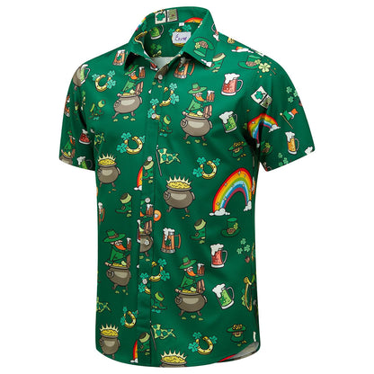 HOTEUOW Men's Hawaiian Shirt Short Sleeve Printed Button Down Beach Shirts