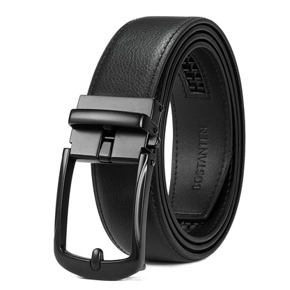 HOTBOSTANTEN Mens Belt Leather Ratchet 1 3/8'' Belt For Men Gift Dress and Casual with Adjustable Buckle, Trim to Fit
