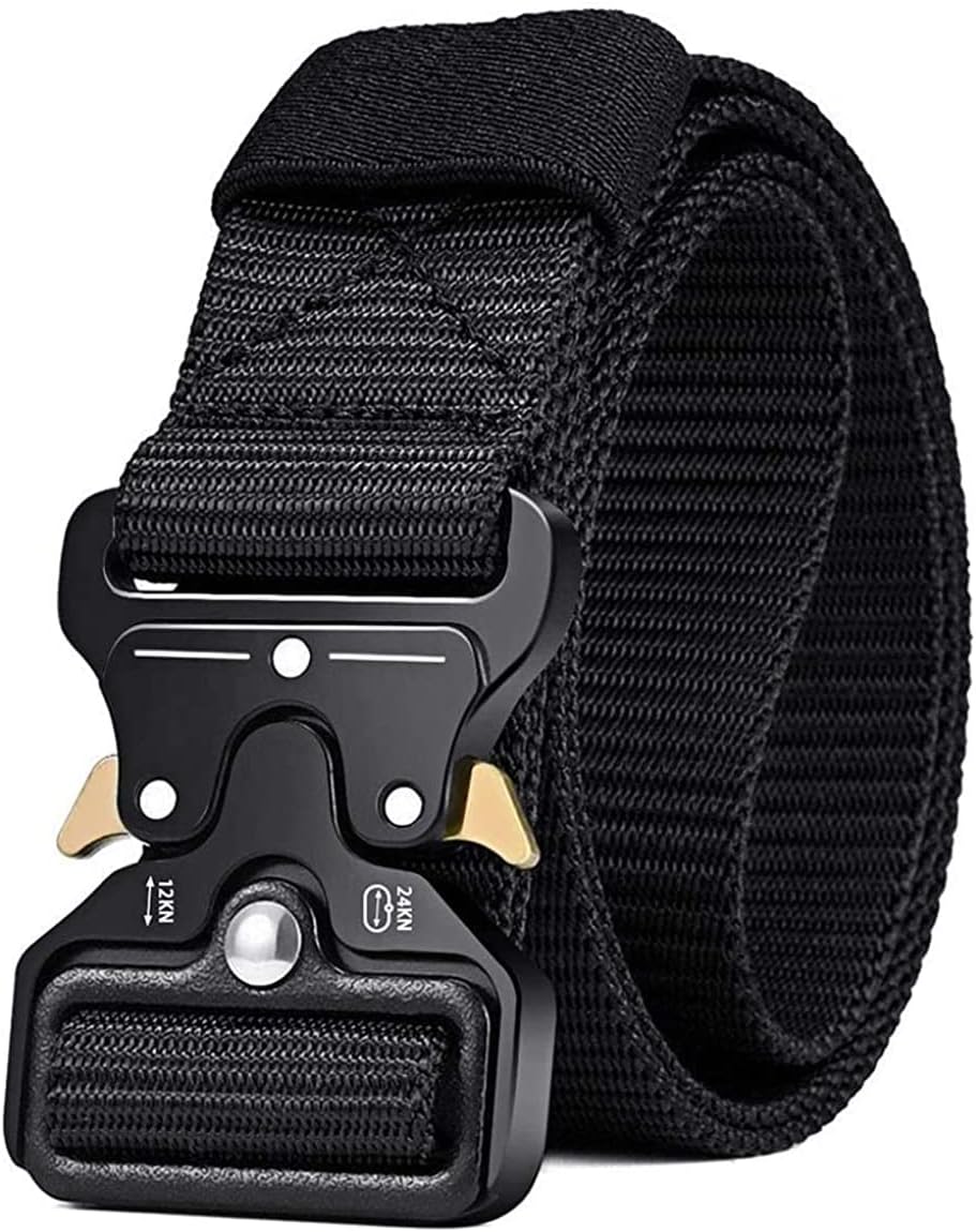 HOTMOZETO Tactical Belts for Men Military Style Work Hiking Riggers Web Gun Belt with Heavy Duty Quick Release Metal Buckle