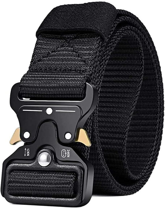 HOTMOZETO Tactical Belts for Men Military Style Work Hiking Riggers Web Gun Belt with Heavy Duty Quick Release Metal Buckle