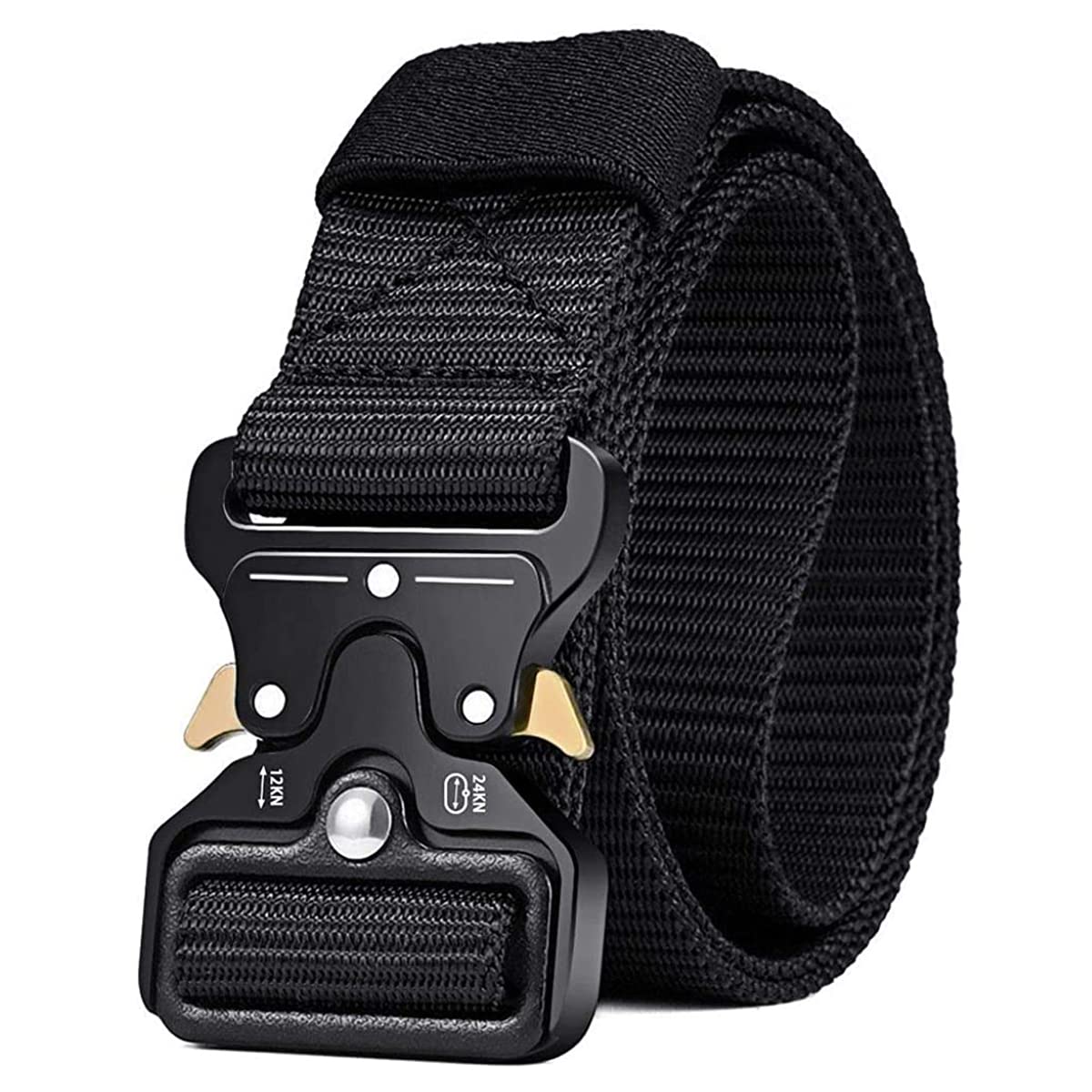 HOTMOZETO Tactical Belts for Men Military Style Work Hiking Riggers Web Gun Belt with Heavy Duty Quick Release Metal Buckle