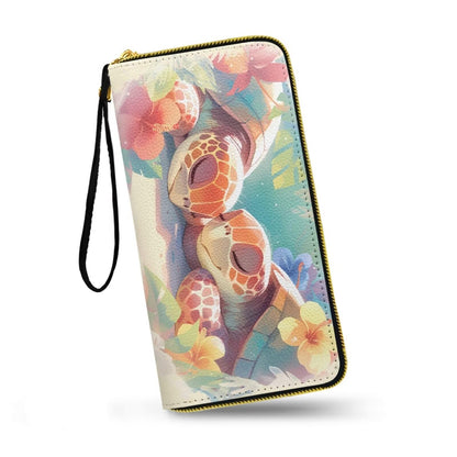 HOTMacaw Bird Lover Print Womens Wallet Leather Zip Around Wallet Tropical Forest Scarlet Macaw Parrot Long PU Leather Card Organizer Clutch with Wristlet