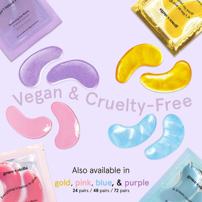 HOTgrace & stella Retinol Under Eye Patches for Puffy Eyes & Dark Circles - Restoring Gel Under Eye Masks with Hyaluronic Acid - Birthday Gifts for Women, Bachelorette Party Favors (Purple, 24 Pairs)