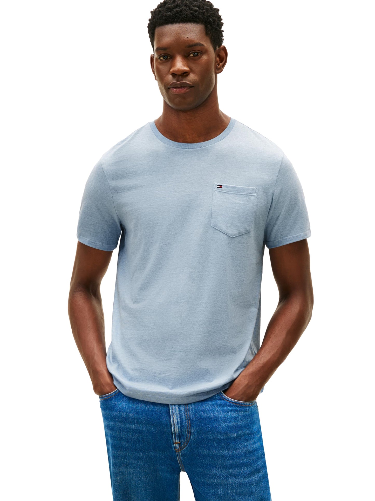 HOTTommy Hilfiger Men's Essential Short Sleeve Cotton Crewneck Pocket T-Shirt