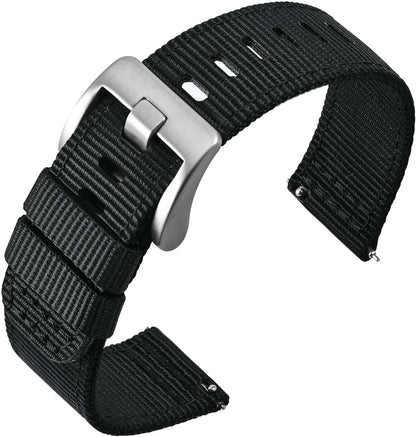 HOTANNEFIT Quick Release Watch Bands, Military Nylon Watch Strap for Men, Multiple Colors & Width (18mm, 19mm, 20mm, 22mm, 24mm)