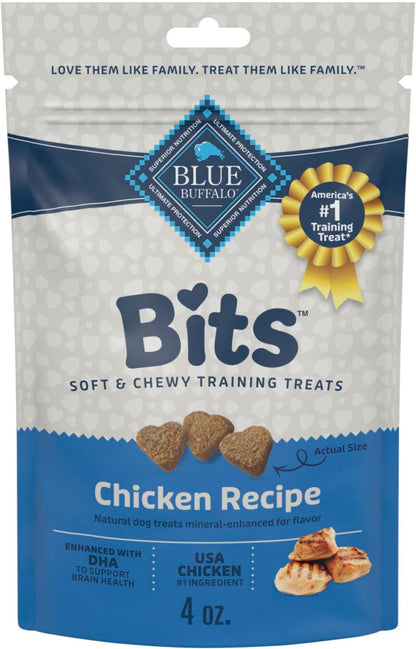HOTBlue Buffalo Bits Beef Soft & Chewy Dog Treats, Bite-Sized for Training, Made with Real Beef & Enhanced with DHA, Heart-Shaped Dog Treats, Made in the USA with Natural Ingredients, 19 oz.