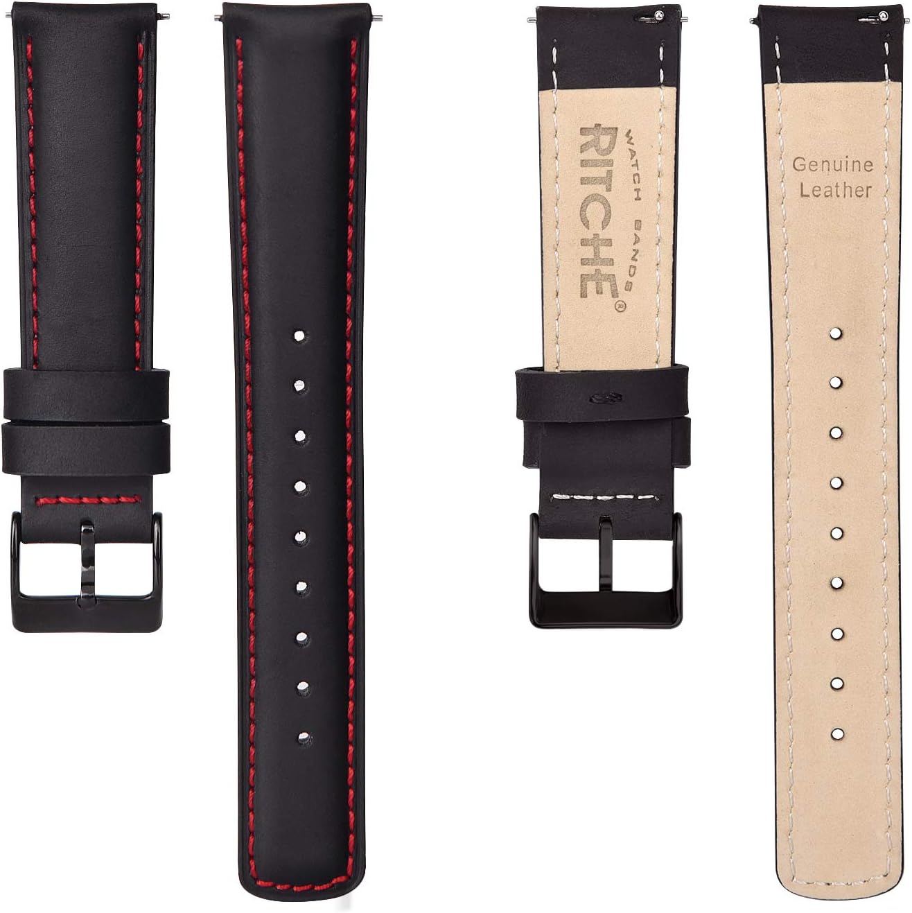 HOTRitche Christmas Gift Quick Release Leather Watch Bands Genuine Watch Straps for Men Women Top Grain Leather Watch Strap, White Elephant Gifts, Stocking Stuffers for Men, Father's Day gifts
