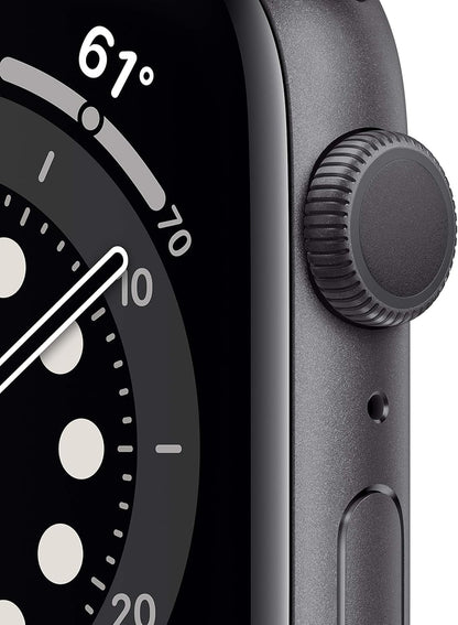 HOTApple Watch Series 6 (GPS, 44mm) - Space Gray Aluminum Case with Black Sport Band (Renewed)