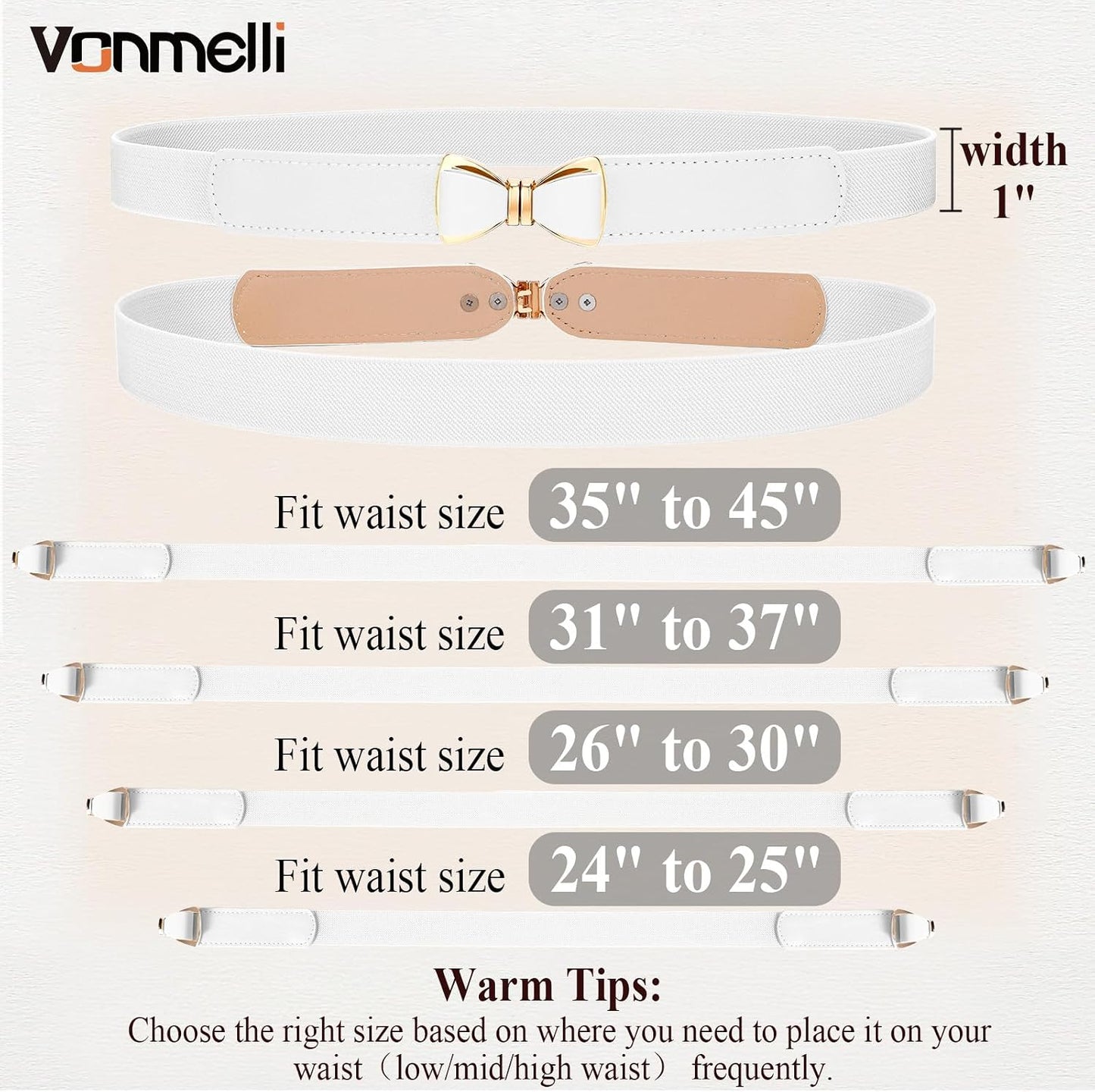 HOTVONMELLI Womens Skinny Elastic Belt Stretchy Bow Belt for Women Dresses Thin Waist Ladies Belts
