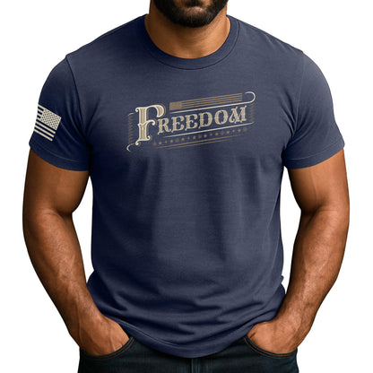 HOTAmerican Freedom Shirts for Men, Patriotic Shirts for Men | Patriotic shirt featuring freedom-themed graphics and American flag-inspired details with a bold heritage design