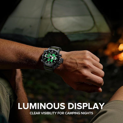 HOTMEGALITH Military Watches for Men Digital: Tactical Analog Sport Wristwatch | Dual Time Display, Waterproof, Heavy Duty Watch, LED Alarm Stopwatch, Date, Gifts for Husband Father, Anniversary Birthday