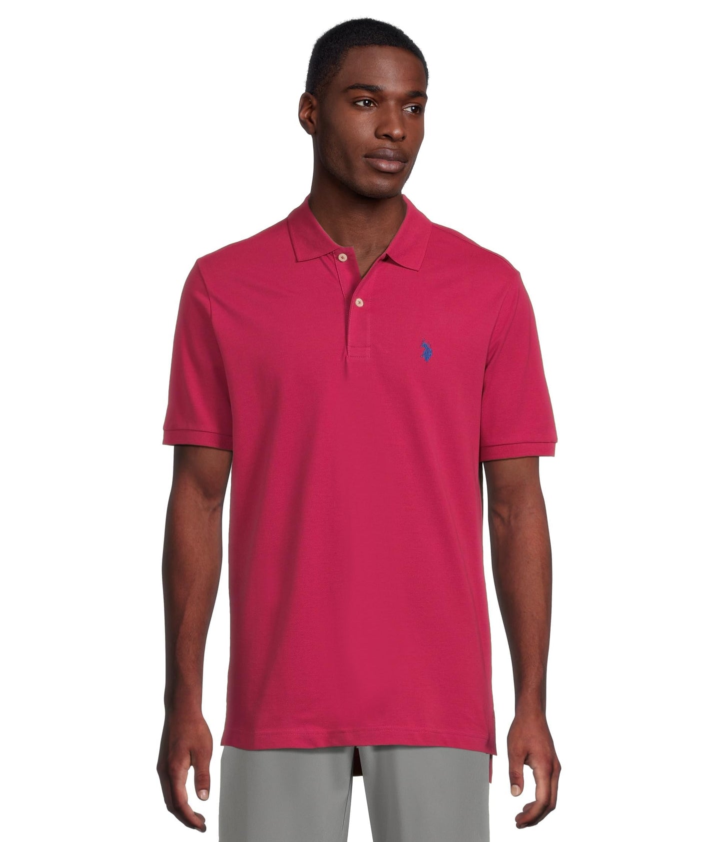HOTU.S. Polo Assn. Men's Classic Polo Shirt, Two-Button Closure Pique Polo Shirt, Summer Fashion Golf Shirt | Two-Button Closure Pique Polo Shirt, Summer Fashion Golf Shirt