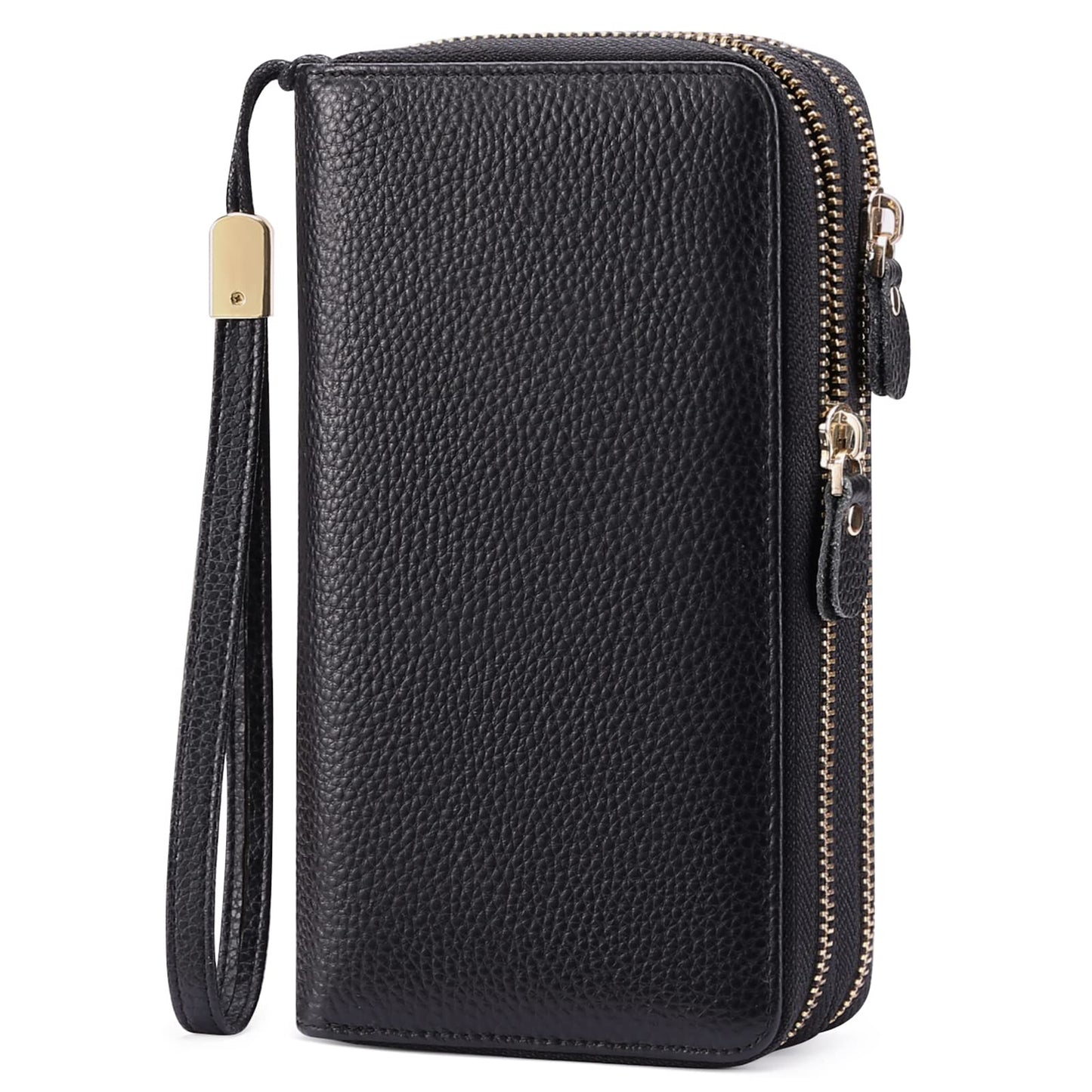 HOTSENDEFN Leather Women Wallet RFID Blocking Zipper Around Phone Holder Clutch Wristlet Large Capacity