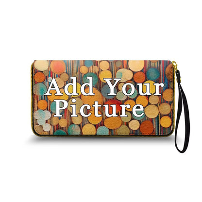 HOTMacaw Bird Lover Print Womens Wallet Leather Zip Around Wallet Tropical Forest Scarlet Macaw Parrot Long PU Leather Card Organizer Clutch with Wristlet