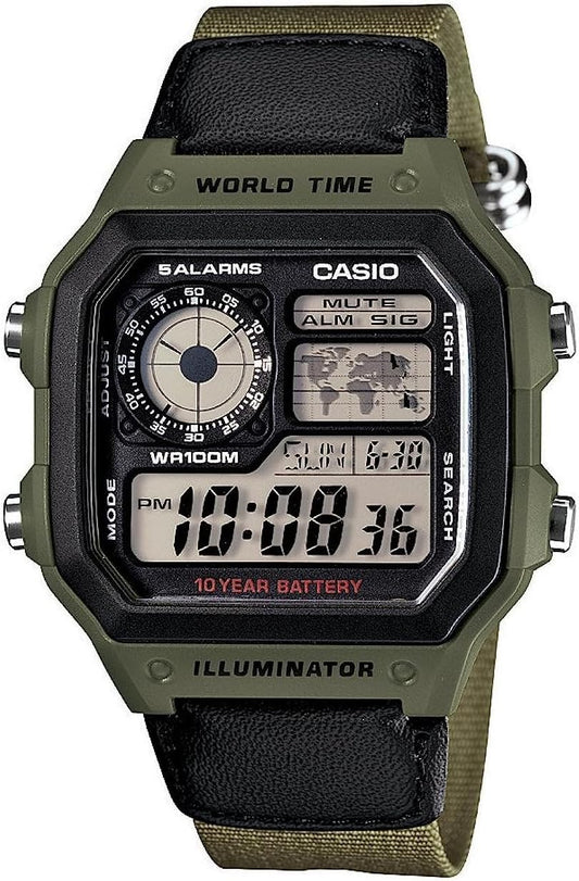HOTCasio Men's AE1200WHB-3BV 10 Year Battery Watch