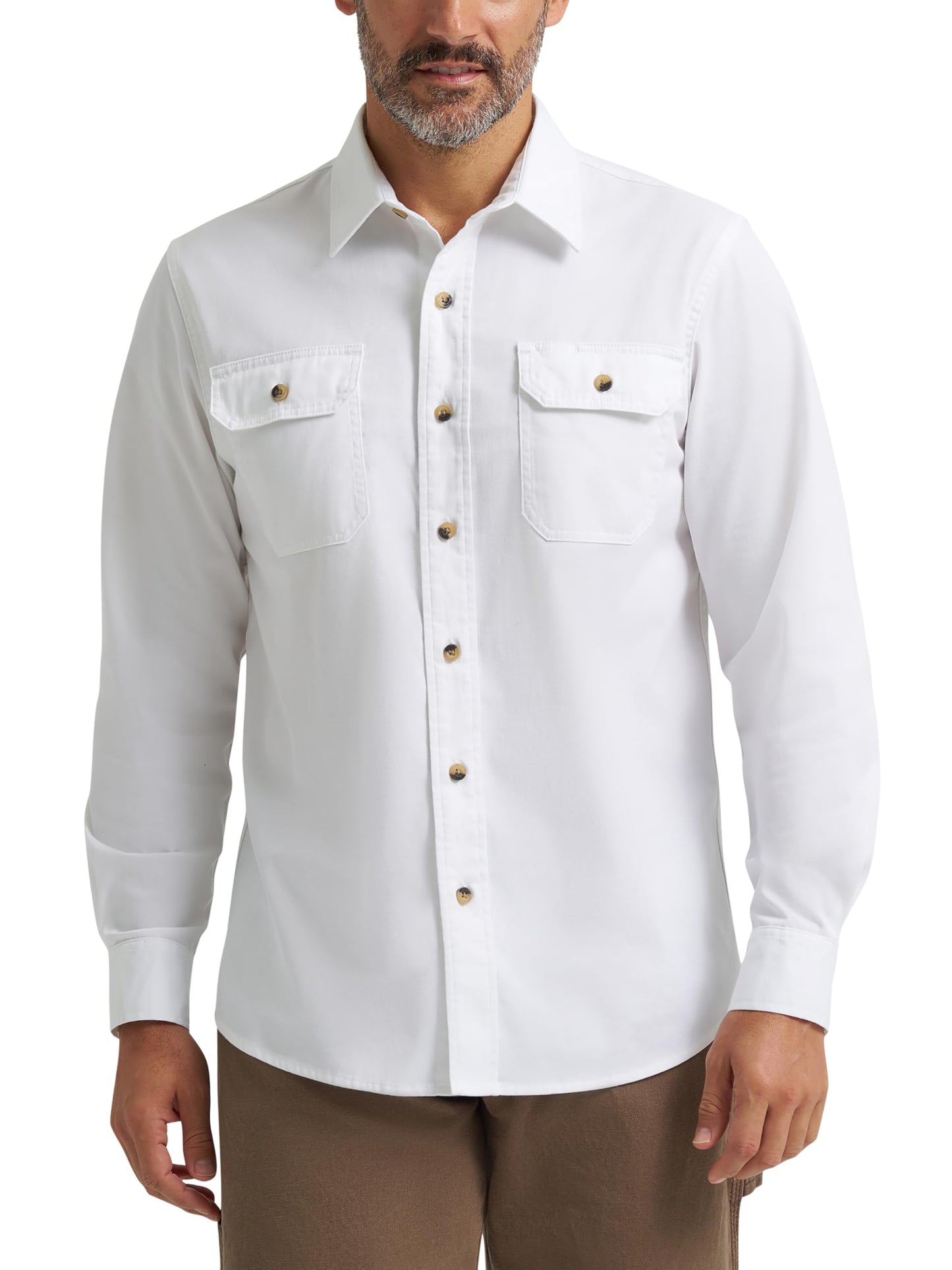 HOTWrangler Authentics Men's Long Sleeve Classic Woven Shirt