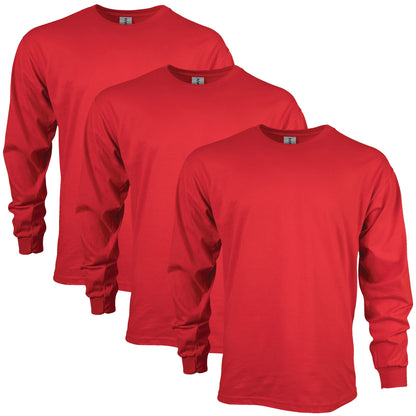HOTGildan Adult Ultra Cotton Long Sleeve T-Shirt, Style G2400, Multipack
