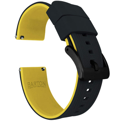 HOTBARTON Elite Silicone Watch Bands - Quick Release - Choose Strap Color & Buckle Color (Stainless Steel, Black PVD or Gunmetal Grey) - 18mm, 20mm, 22mm & 24mm Watch Straps