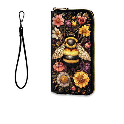 HOTWomens Wallet, RFID Wristlet Wallet for Women, Cute Ladies Purse, Large Credit Card Clutch Purse, Leather Card Holder Wallets with Zipper & Phone Holder,Vintage Books on Bookshelf