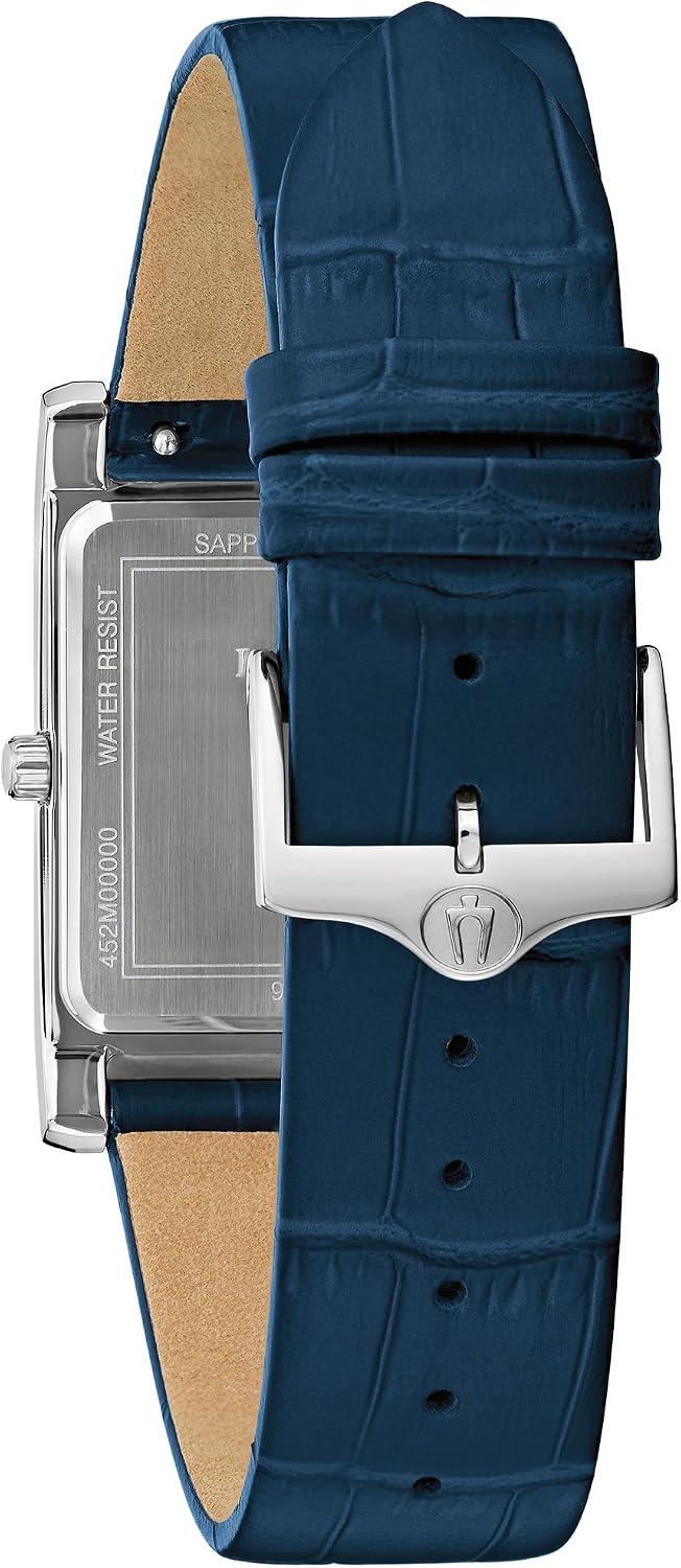 HOTBulova Men's Classic Sutton 3-Hand Calendar Quartz Leather Strap, Patterned Dial, Sapphire Crystal, 29 x 41mm
