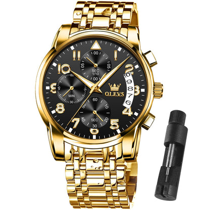 HOTOLEVS Mens Watches Waterproof Stainless Steel Adjustable Bracelet Watch Quartz Analog Watch for Men Fashion Business Classic Mens's Wrist watch's Casual Watches Gold/Blue/Black/White/Face/Dial