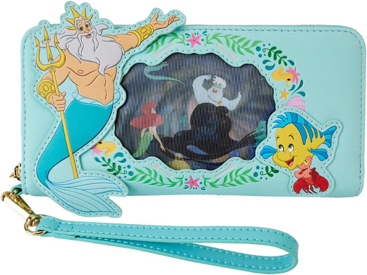 HOTLoungefly Disney The Little Mermaid Ariel Princess Lenticular Zip Around Wallet