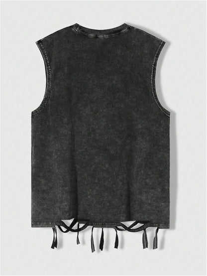 HOTVerdusa Men's Graphic Tees Y2k Grunge Hippie Tee Distressed Summer Shirt Sreetwear Sleeveless Tank Top