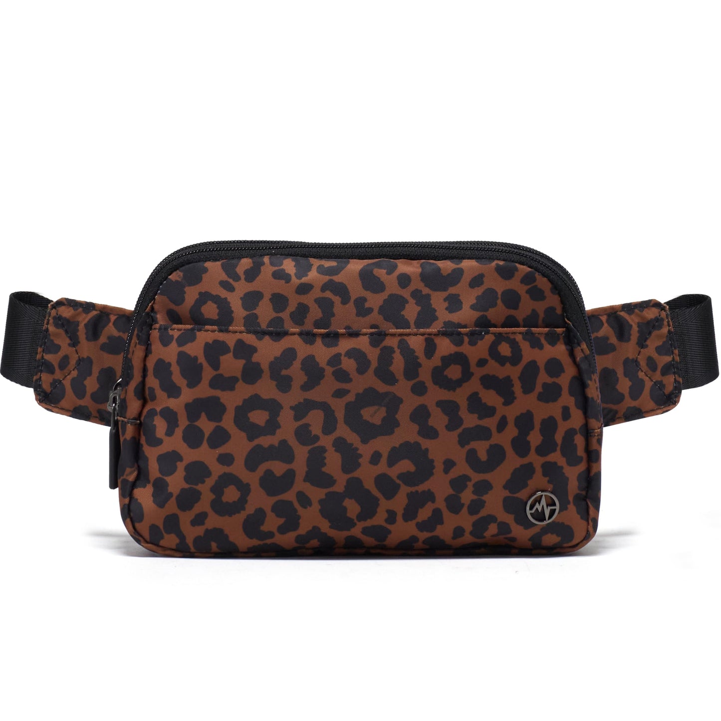 HOTPander Everywhere Belt Bag for Women, 5 Zipper Pockets Nylon Crossbody Fanny Pack Purse (Black)
