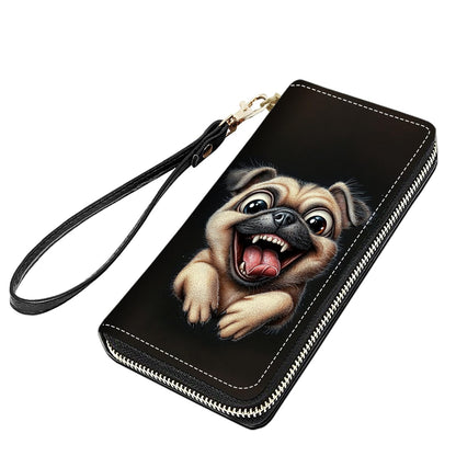 HOTCute Sloth Print Women Large Capacity PU Leather Zip Around Wallet, Multifunctional Clutch Purse for Cash/Card/Coin/Smart Phone