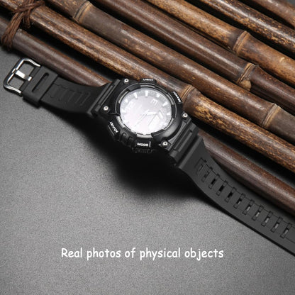 HOTReplacement Band Compatible with Casio W-735H AEQ110BW AEQ110W AQS-800W AQ-S810W Men's Watch Strap Black Resin Wristband With Metal buckle