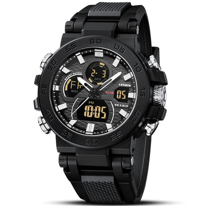HOTLN LENQIN Mens Watches Digital Military Watch for Men Stopwatch Army Survival Tactical Sports Outdoor Big Face Waterproof Men's Wrist Watches with LED Backlight/Timer/Alarm/Date