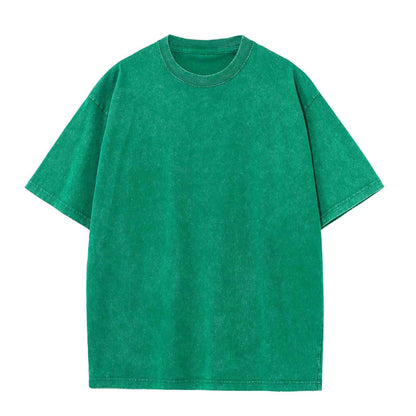 HOTMen's Cotton T-Shirts Oversized Unisex Short Sleeves Casual Loose Wash Solid Basic Tee Tops