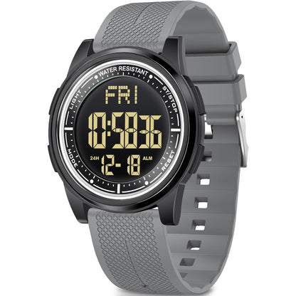 HOTBeeasy Digital Watch for Men Women, 50M Waterproof, Ultra-Thin & Lightweight, 44mm Silicone Sports Watch with Alarm, Stopwatch, Countdown, Ideal for Gym, Running, School, Daily Wear