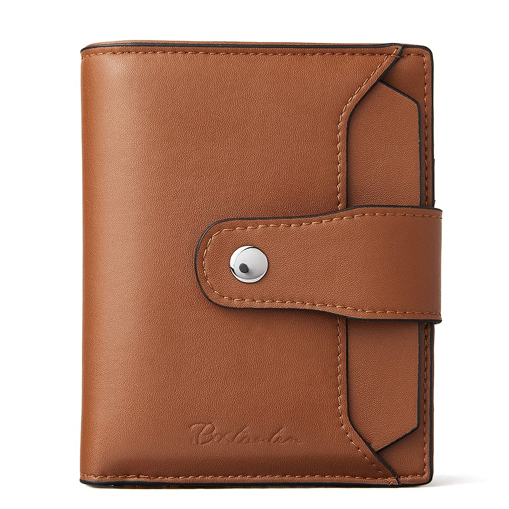HOTBOSTANTEN Women Leather Wallet RFID Blocking Bifold Zipper Pocket Wallet Card Case Purse with ID Window