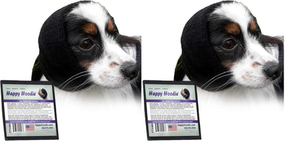 HOTHappy Hoodie The Original Dog & Cat Calming Band - American Brand - Anxiety Relief/Noise Protection - Grooming - Thunder - Fireworks (Black) - Since 2008, Large (Pack of 2)