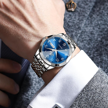HOTOLEVS Watch for Men Simple Business Dress Analog Stainless Steel Waterproof Luminous Date Easy Read Men Wrsit Watch