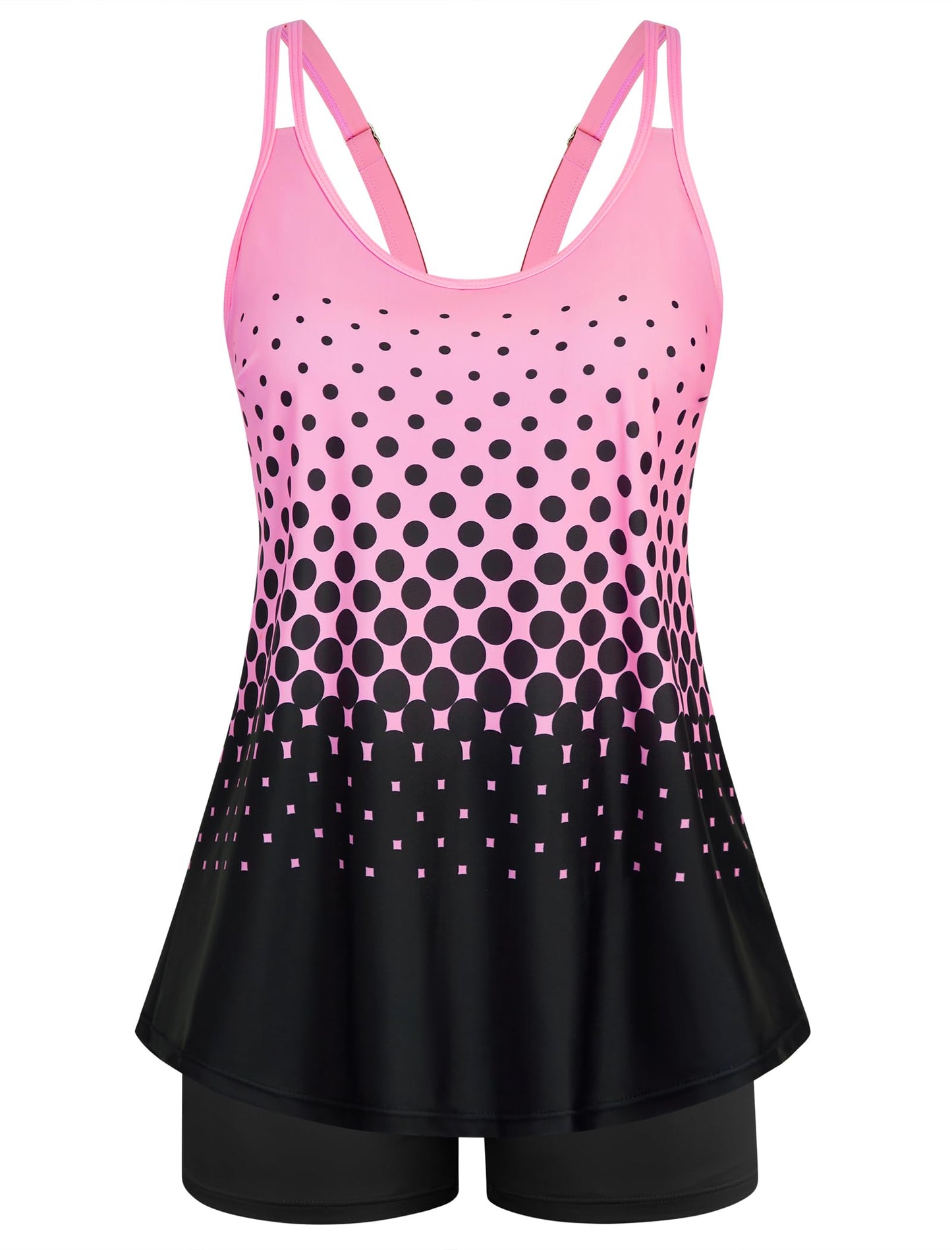 HOTArolina Tankini Swimsuits for Women Tummy Control Two Piece Bathing Suits Flowy Swim Tops with Boy Shorts