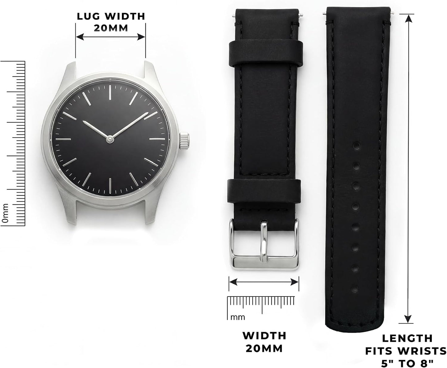 HOTBARTON WATCH BANDS - Top Grain Leather Watch Bands Compatible with Apple Watch Models - 1, 2, 3, 4, 5, 6, 7, 8, 9, 10, SE, Ultra & Ultra 2
