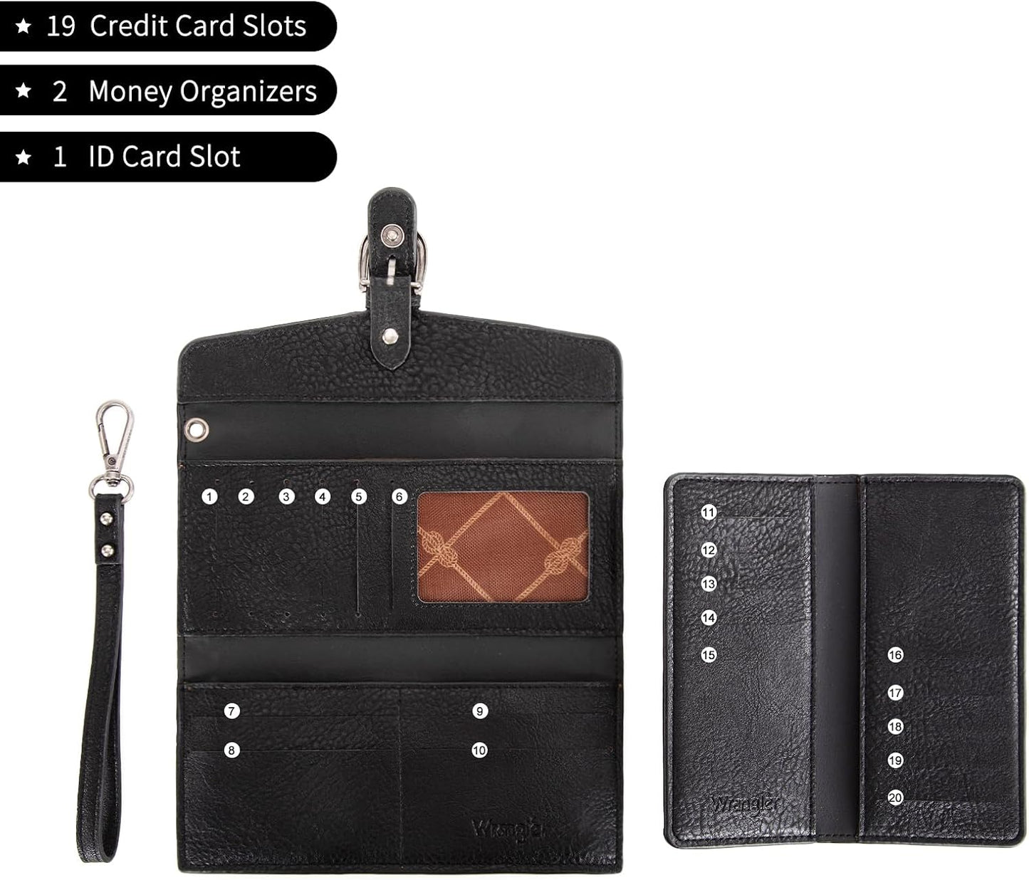HOTMontana West X Wrangler Womens Wallet Western Wristlet for Women Rfid Wallet with Detachable Credit Card Holder